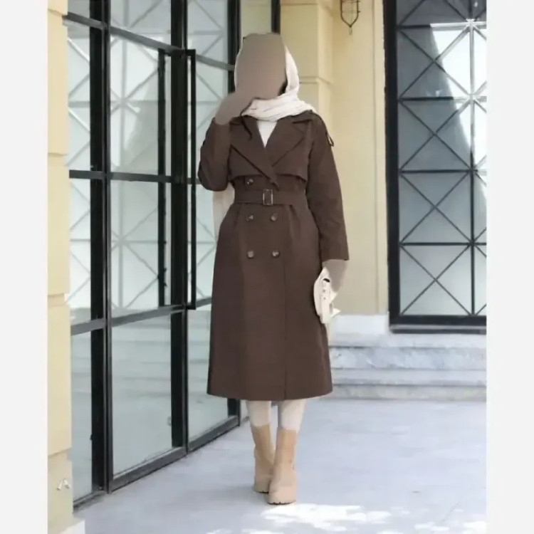 مدل باران پالتو زنانه پارچه سانتانا با پشتکتان آسترکشی کامل