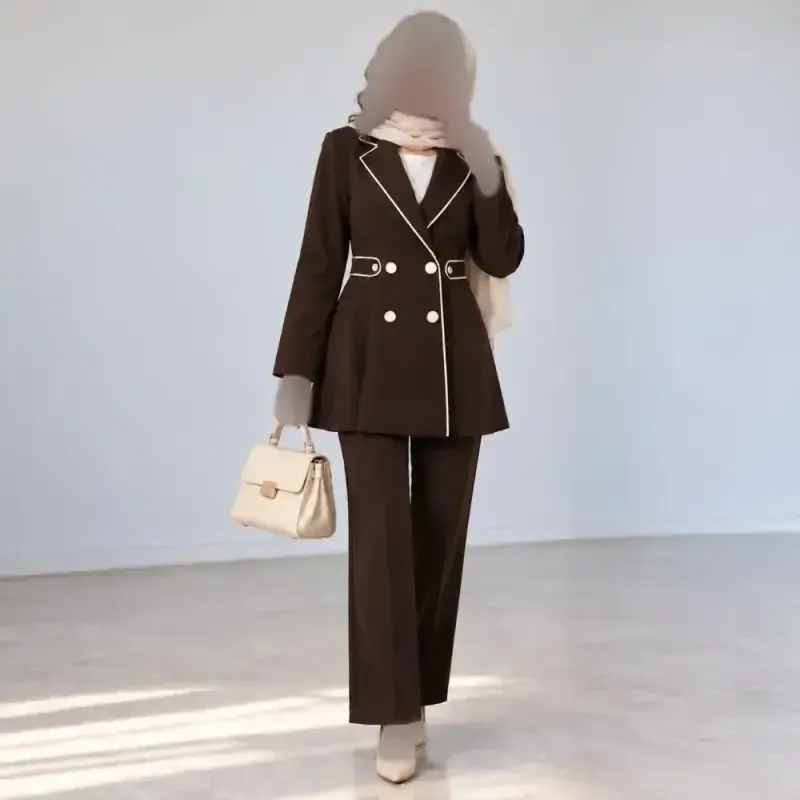 ست کت و شلوار زنانه کتان کج راه آوین