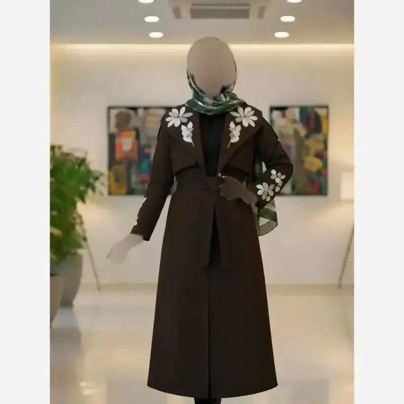 پالتو زنانه مدل گلآرا پارچه مازراتی آسترکشیشده قد 125 سانتیمتر سایز 38 تا 50