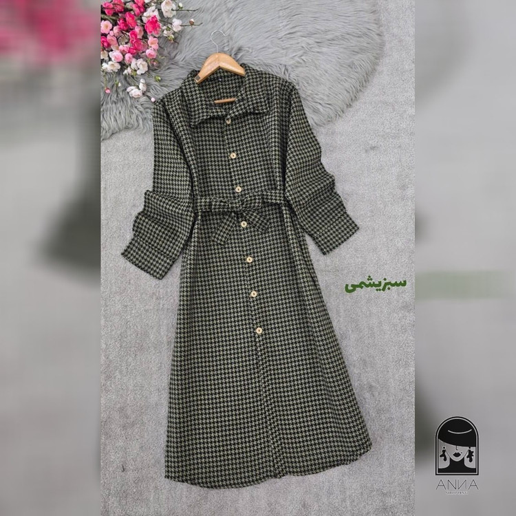 پالتو زنانه مدل بلند رستا جنس تافته ضخیم وموهر دار سایز سایز دو