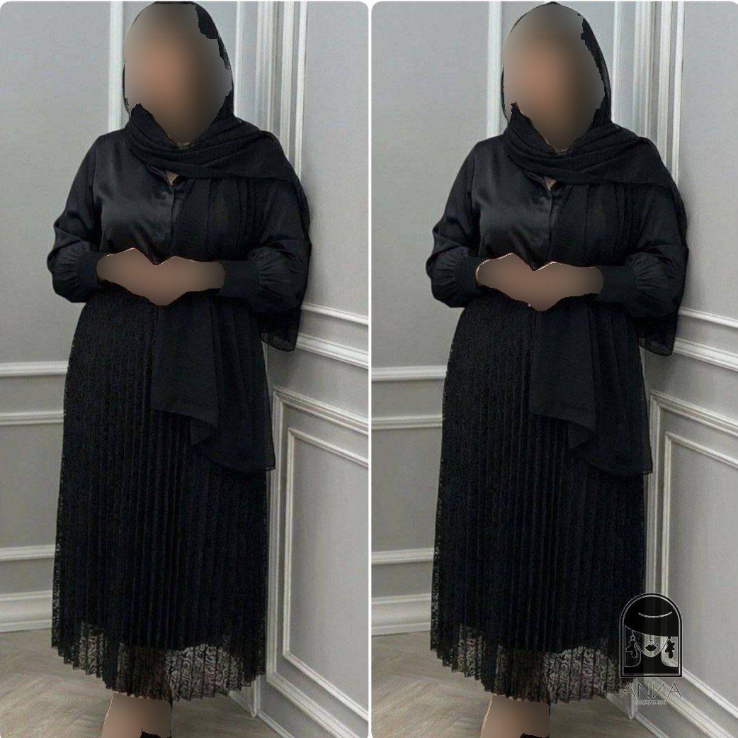 دامن زنانه مدل پلیسه گیپور جنس گیپور فری سایز