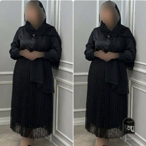 دامن زنانه مدل پلیسه گیپور جنس گیپور فری سایز