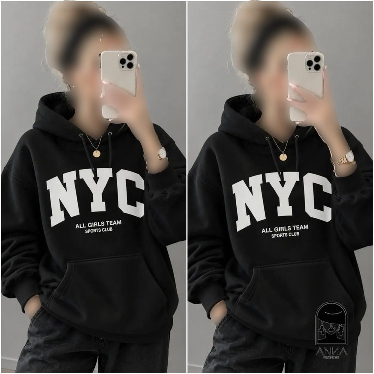 هودی مردانه مدل NYC جنس دورس تو کرکی فری سایز