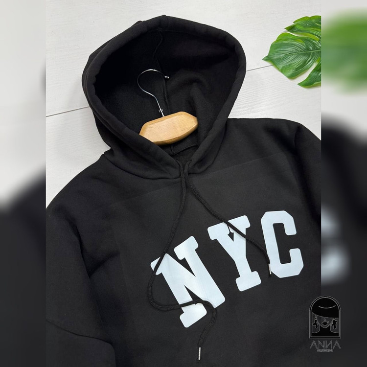هودی مردانه مدل NYC جنس دورس تو کرکی فری سایز