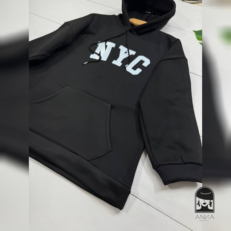هودی مردانه مدل NYC جنس دورس تو کرکی فری سایز