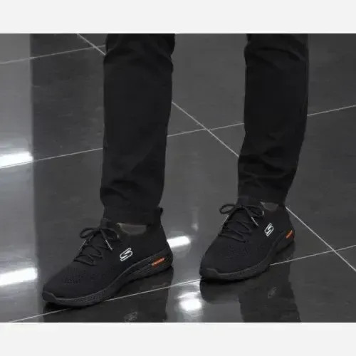 کفش کتانی مردانه اسکیچرز زیره PU مشکی طرح بافتی طبی پیاده روی سایز 43 و 44