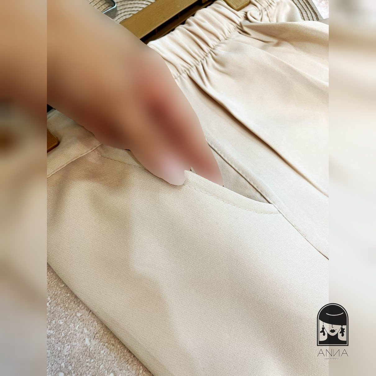 شلوار زنانه مدل نیم بگ مزونی جنس مازراتی دبل فری سایز 1 2