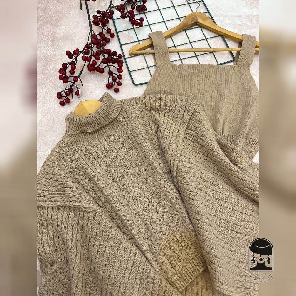ست بافت زنانه جنس بافت اکرلیک گرم بالا فری سایز 38تا50