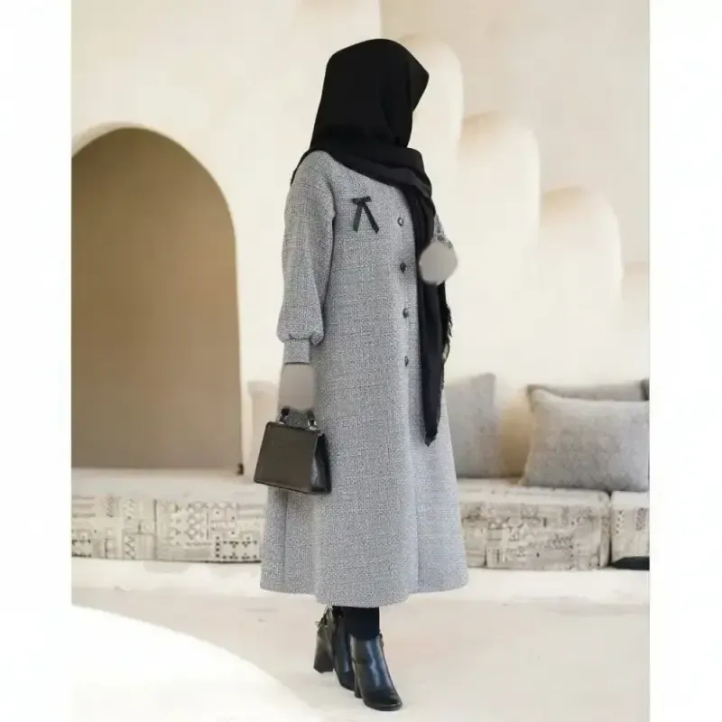 مانتو جرجینا ریما پاییزه بلند دکمهدار سایز بزرگ
