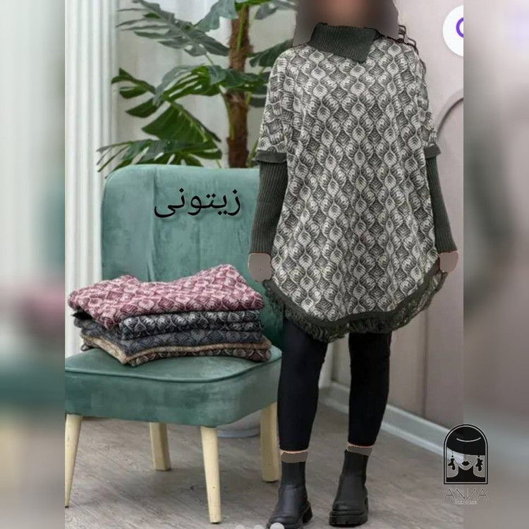 بافت زنانه مدل پانچ طرح برگی جنس و دوخت تضمینی فری سایز