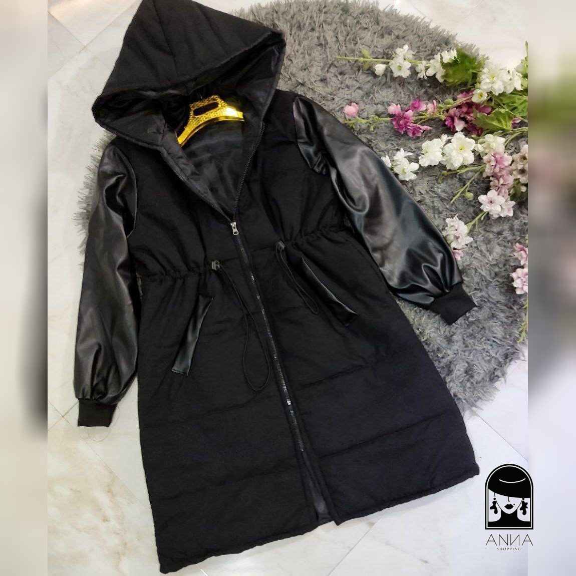 کاپشن زنانه مدل نیکا جنس مموری پشم شیشه و استر فری سایز