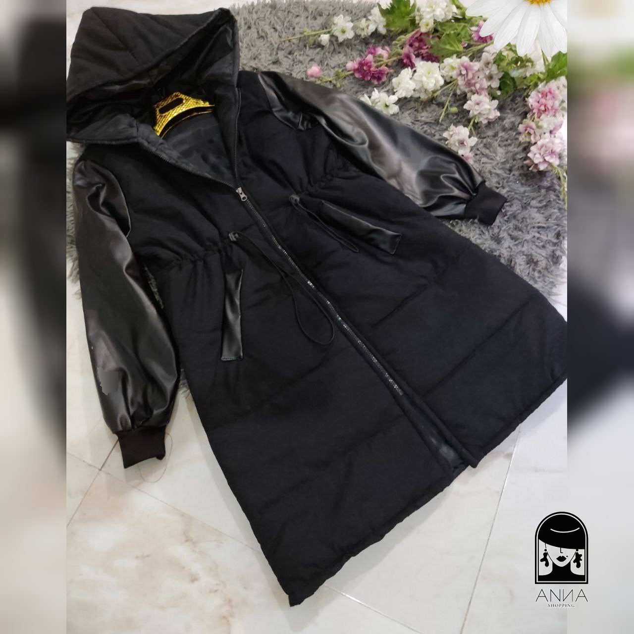 کاپشن زنانه مدل نیکا جنس مموری پشم شیشه و استر فری سایز