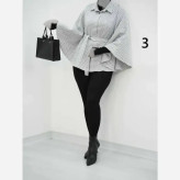 شنل آیلار توییت پشمی پیچازی فری سایز 38 تا 50 کمربنددار