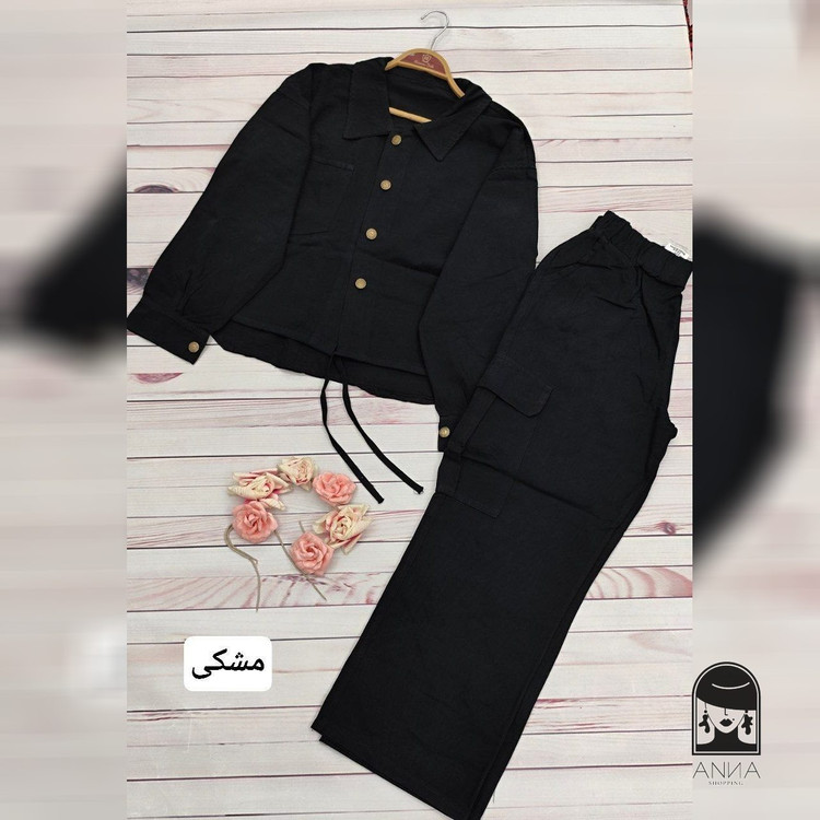 ست زنانه مدل پاییزه کتان جنس کتان کجراه پاییزه فری سایز 68تا92