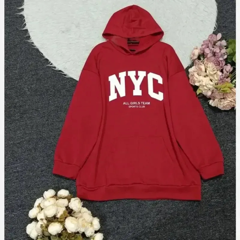 هودی لش NYC دورس پنبه سه نخ گرم بالا جیب کانگورویی رنگبندی متنوع سایز فری