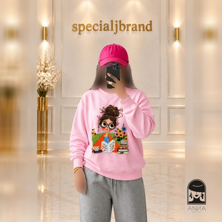 هودی دورس زنانه مدل دروس باکسی عروسکی جنس دورس فوتر ضخیم کرک فری سایز ۳۸تا۴۴