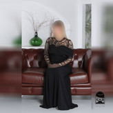پوشاک زنانه مدل سونیا جنس پولک ملیله ای و قواصی گرم مزون دوزی شده با کاپ بالا سایز ۱ تا ۳