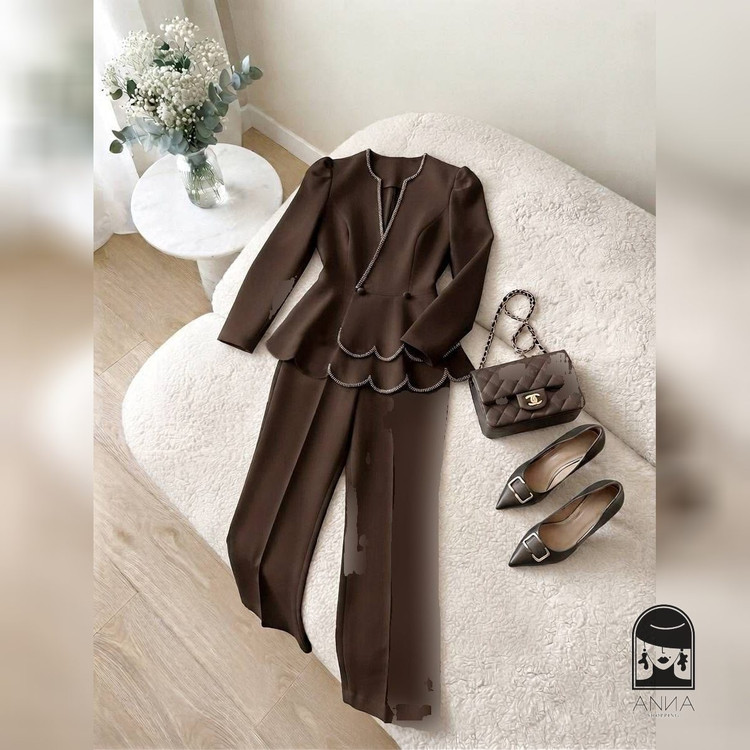 ست کت شلوار زنانه مدل ناهید جنس مازراتی سایز ۱ تا ۳