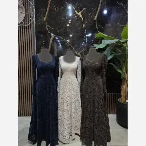 لباس مدل ملیکا گیپور مخمل درجه یک سایز 38 تا 48 رنگ مشکی قهوه ای سرمه ای