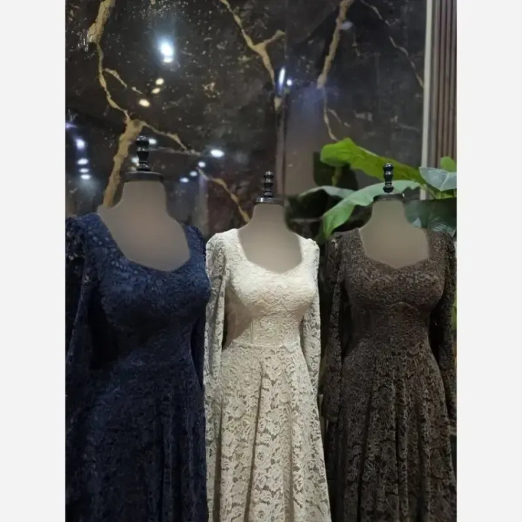 لباس مدل ملیکا گیپور مخمل درجه یک سایز 38 تا 48 رنگ مشکی قهوه ای سرمه ای