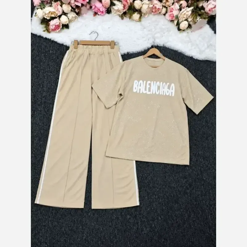 ست تیشرت شلوار balenciaga گلکسی نخ پنبه سایز 38 تا 48