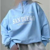 دورس نیم زیپ زنانه طرح SAN DIEGO توکرکی اسپان سه نخ فری سایز