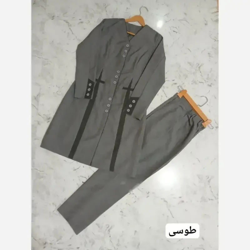 مانتو شلوار اداری مدل بهار ساده جنس پرشین رنگبندی متنوع