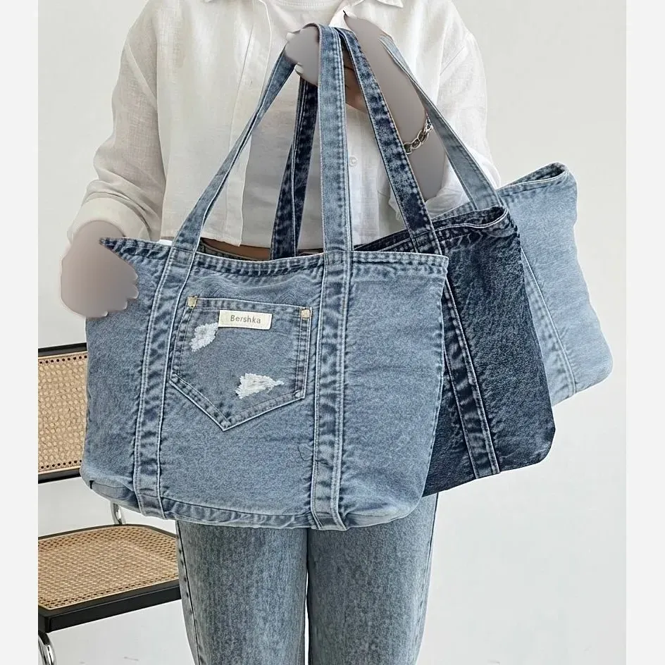 کیف جین زنانه لی خارجی ابعاد 30 در 38 سانت رنگ ثابت