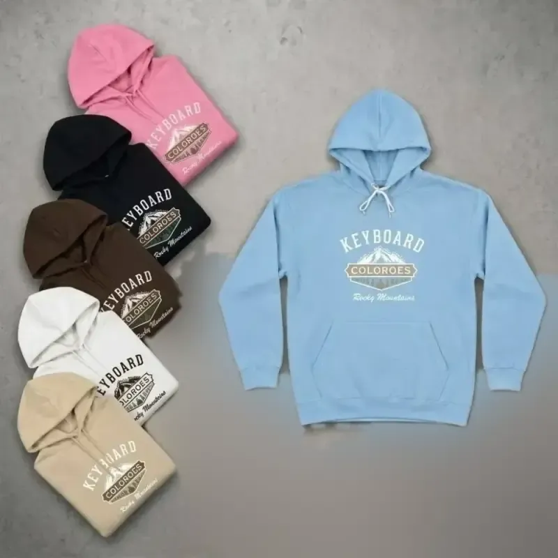 هودی زنانه اسپان داخل کرکی طرح KEYBOARD فری سایز