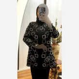 ست کت شلوار مجلسی زنانه مدل خوشه جنس مازراتی رنگ مشکی