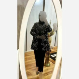 ست کت شلوار مجلسی زنانه مدل خوشه جنس مازراتی رنگ مشکی