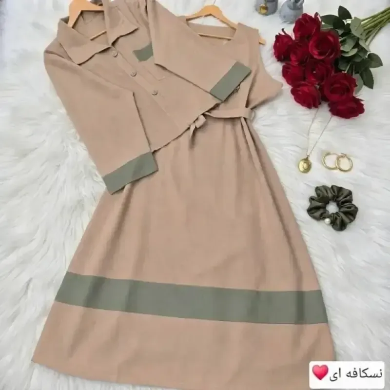 پیراهن یقه دلبر جنس الیزه درجه یک رنگ مشکی فری سایز