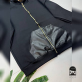 سویشرت زنانه مدل جیب چرم جنس دورس توکرکی فری سایز