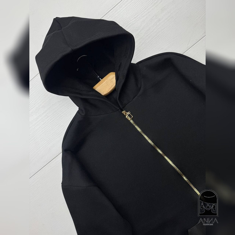 سویشرت زنانه مدل جیب چرم جنس دورس توکرکی فری سایز