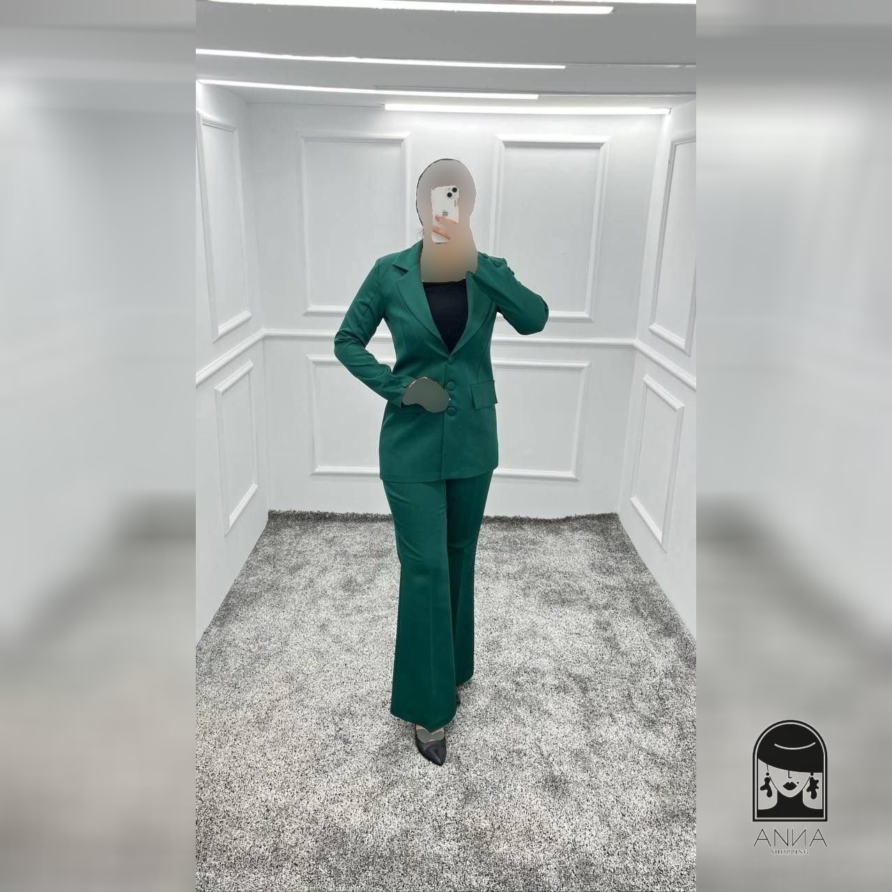 ست کت شلوار زنانه مدل آتوسا جنس کرپ مازراتی سایز ۱ تا ۲