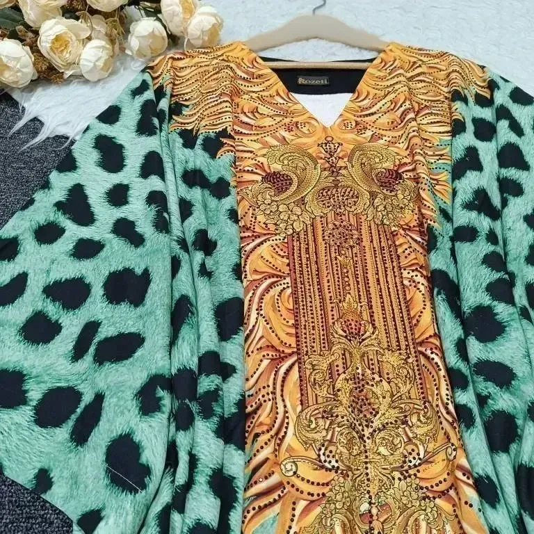 پیراهن عبایی مجلسی زنانه جنس سوپر الیزه گرم بالا نگین دار فری سایز