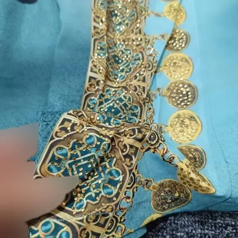پیراهن عبایی مجلسی زنانه جنس سوپر الیزه گرم بالا نگین دار فری سایز