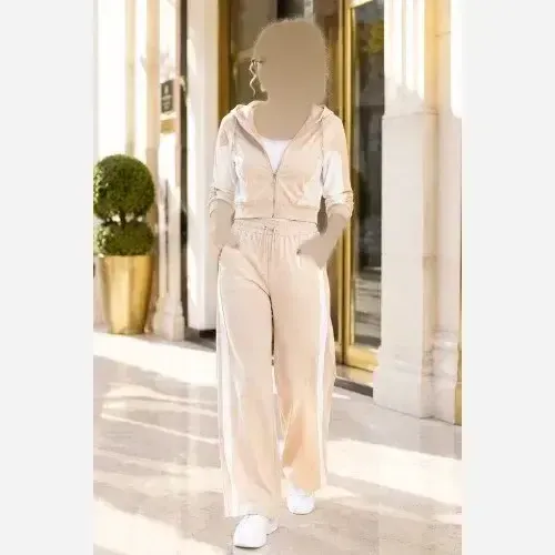 ست سهتکه لباس زنانه نوا شامل کراپکت، تاپ و شلوار دورس دونخ پنبهای سایز 36 تا 46