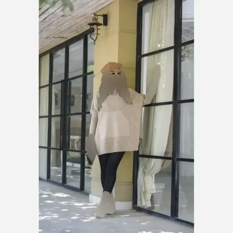 هودی کلاهدار بافت اکریلیک هلنا فری سایز زنانه