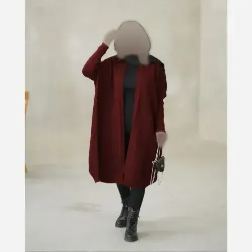 پالتو بافت بلند زنانه مدل مهرنا اکریلیک فری سایز