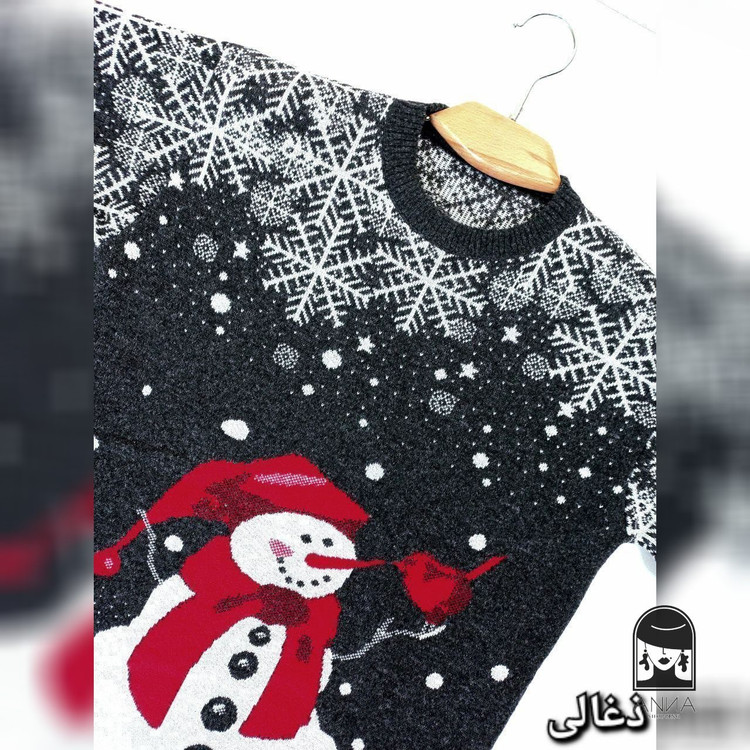 بلوز زنانه مدل آدم برفی جنس بافت فری سایز