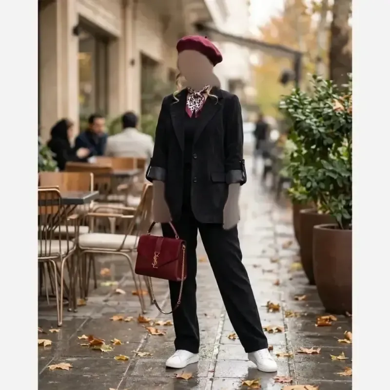 ست کت و شلوار مخمل کبریتی زنانه اسپرت سایز بزرگ و معمولی