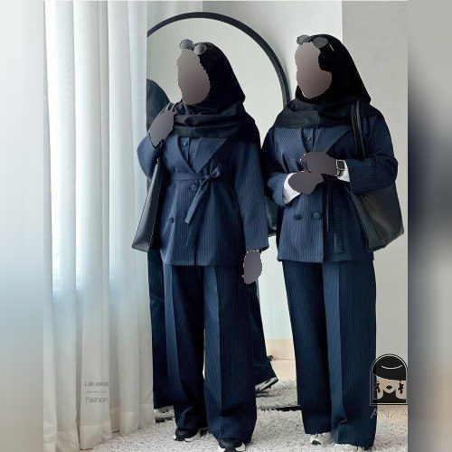 ست زنانه مدل سهتکه هانیه جنس دیپلمات سایز ۱۰۴ تا ۱۱۲