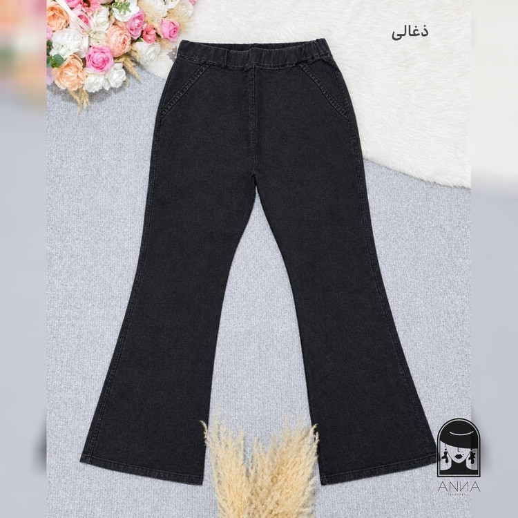 شلوار زنانه مدل جین دمپا جنس جین نیل سایز ۲ تا ۴
