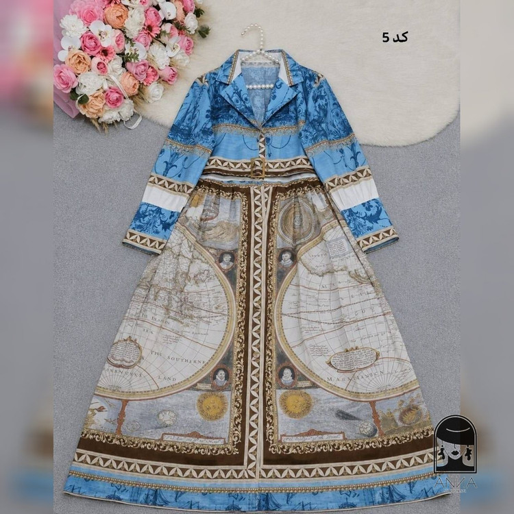 پیراهن زنانه مدل ترک سمین جنس ساتن ابریشم فری سایز ۳۸ تا ۴۸