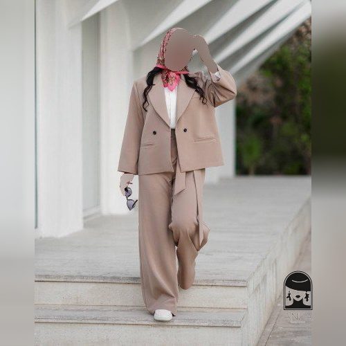 کت زنانه مدل ‌وشلوار مزون‌دوزی باکسی فری سایز 38 تا 46