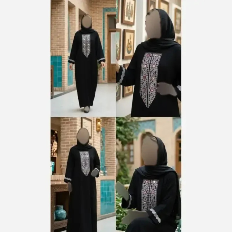 عبا حنا جنس الیزه مشکی قد 140