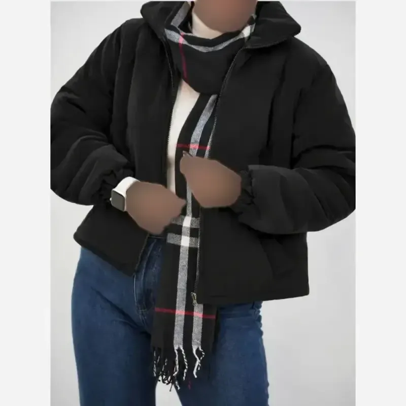 کاپشن رزیتا سیلیکونی پشم شیشه گرم بالا مشکی فری سایز تا 44 قد 55