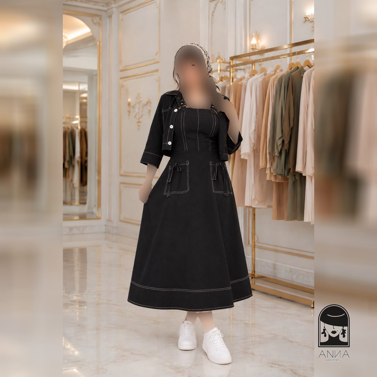 سارافون مدل گلاره جنس فاستونی فری سایز