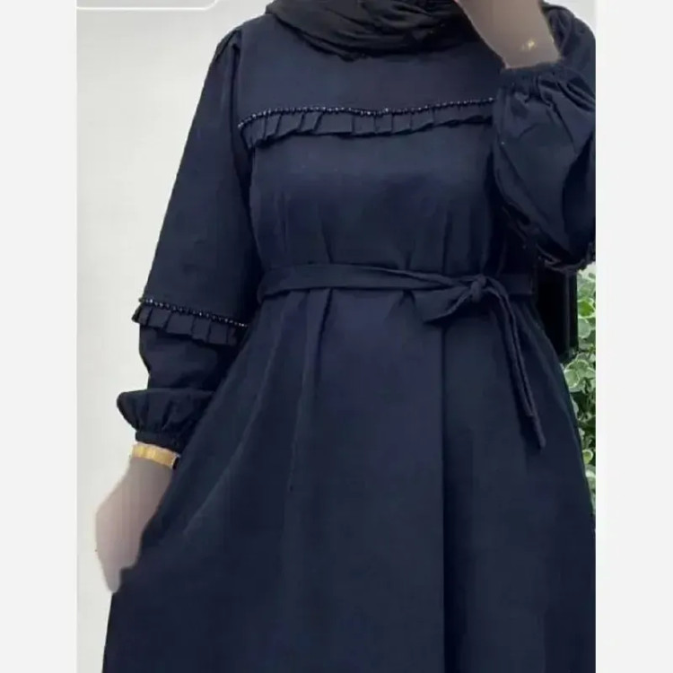 پیراهن بلند مخمل کبریتی ریز زنانه کمربندار سایز فری تا 48